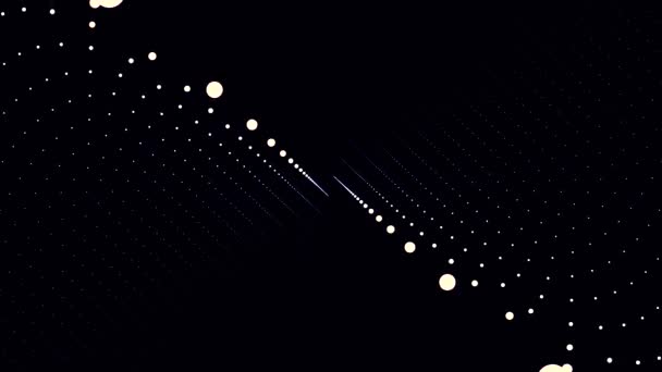 Futuristiska teknik video animation med rörliga objekt och lampor, loop. Futuristisk video animation med glödande partikel objekt — Stockvideo