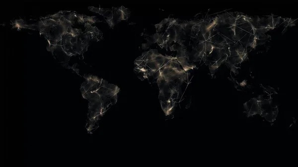 Global Communications - Destinations all over the World. North Hemisphere. Airport International Connectivity. World Airplane Flight Travel Plans Connections. Network Lines Lighting Up World Map