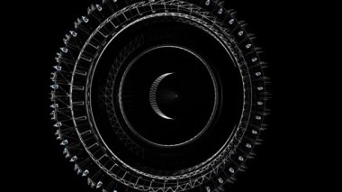 Animasyon soyut teknolojik daire. Fütüristik teknoloji kavramı. Fütüristik alanı nesnesi