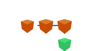 Basit blockchain animasyon. Blockchain teknoloji animasyon.