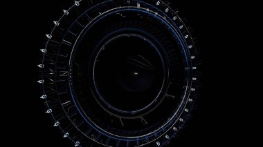 Animasyon soyut teknolojik daire. Fütüristik teknoloji kavramı. Fütüristik alanı nesnesi