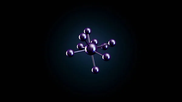 Animation of the molecule model on a black background. Futuristic model of a molecule — Stock Photo, Image