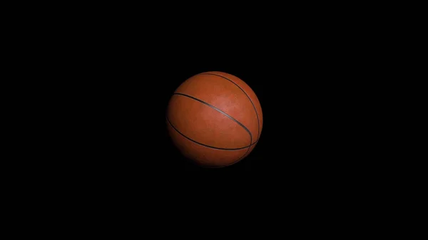 Seamless Looping Animation of Basketball ball no fundo preto. Conceito de esporte e recreação. Animação de uma bola de basquete — Fotografia de Stock