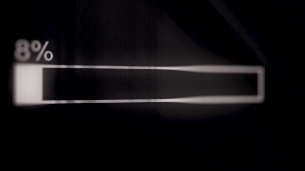 Завантаження анімації панелі на чорно-білому екрані. Концепція комп'ютерних технологій — стокове відео