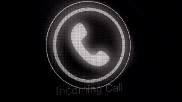 Phone call icon. Animation of black and white phone call — Stock Video