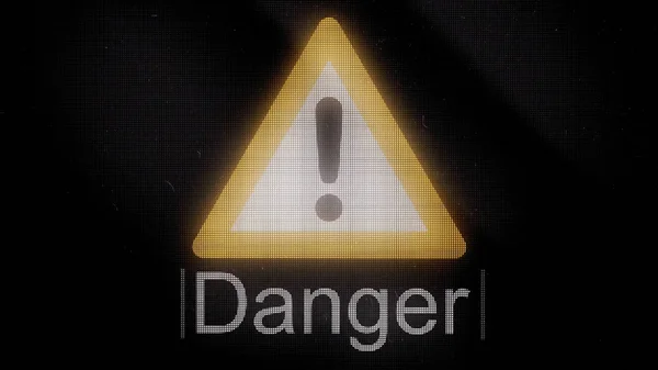 Animation von Zeichen der Gefahr. Gefährliche Animation. Lebensrettung. Sicherheit im Internet — Stockfoto