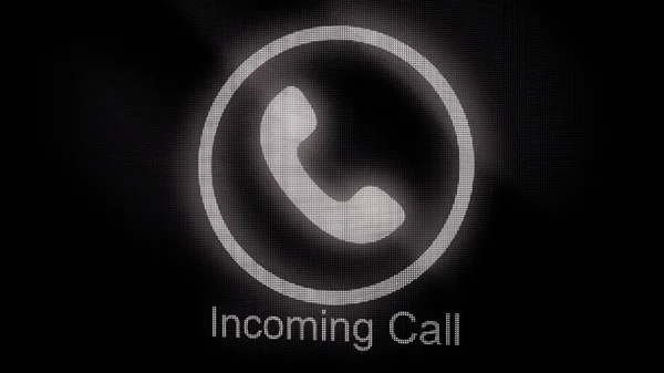 Telefon simgesi. Siyah ve beyaz telefon animasyon — Stok fotoğraf