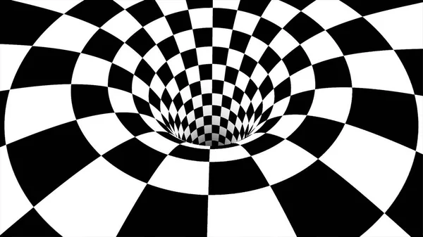 Moviéndose dentro del túnel. Bucle. Animación de movimiento abstracto en un túnel blanco y negro — Foto de Stock