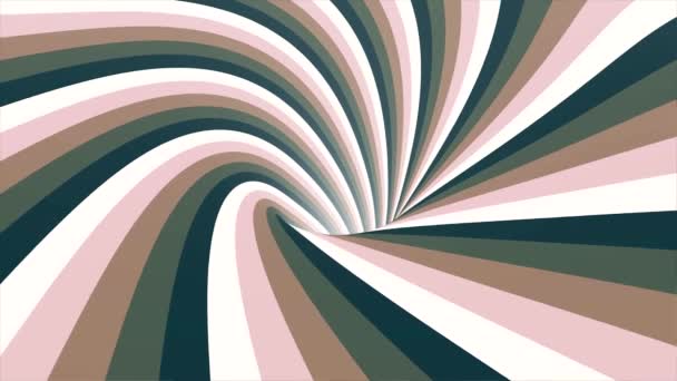 Tunnel hypnotique animé avec des rayures de couleur. Boucle sans couture. Animation abstraite du mouvement dans un tunnel couleur — Video