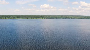 Havadan görünümü orman göl. Hisse senedi. Güzel yaz Gölü nün üstten görünüm