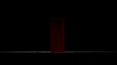 Siyah zemin üzerine kırmızı kapı. Hisse senedi. Mistik sihirli kapı kavramı