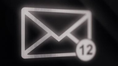 Animasyon sayılması otomatik e-posta zarfının. Gelen kutusu, gelen iletiler veya e-posta iletisi gönderir. E-posta simgesi ile gelen e-posta sayaç.