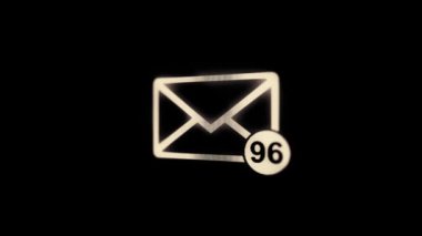 Animasyon sayılması otomatik e-posta zarfının. Gelen kutusu, gelen iletiler veya e-posta iletisi gönderir. E-posta simgesi ile gelen e-posta sayaç.