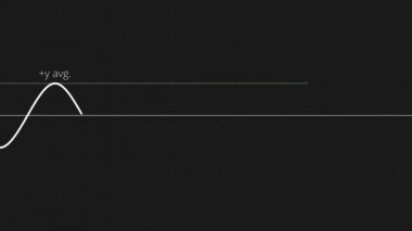 Siyah arka plan üzerine beyaz çizgi grafiği minimum ve maksimum gösterilmiştir. Karanlık büyüyen grafik 3d animasyon kapatın. İş veri çubuk grafiği grafik Diyagramı okları eksen ile Pazar. Grafik iş grow