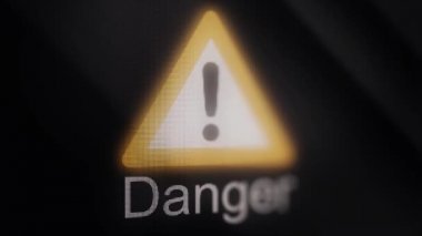 Animasyon tehlike işareti üçgen. Uyarı tehlike. Tehlike üçgen işareti