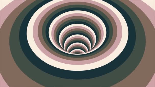 Абстрактный фон с оживленным гипнотическим тоннелем из цветной карамели, стекла или пластика. Спиральная форма радуги цвета бесшовной петли вращения анимации фон новое качество универсальное движение — стоковое видео
