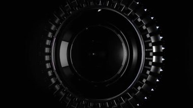 Çelik ve hafif hareket grafiği için arka plan dairesel döngü. Radyal çelik animasyon döndürme. Arka plan metal. Metalik zincir zırh soyut geometrik üçgen arka plan