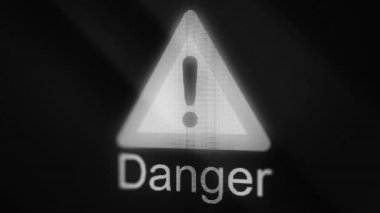 Animasyon tehlike işareti üçgen. Uyarı tehlike. Tehlike üçgen işareti