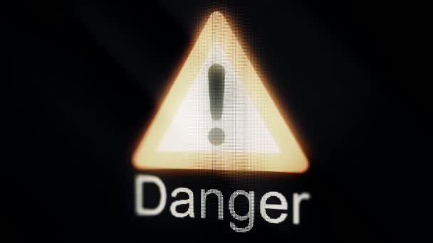 Animasyon tehlike işareti üçgen. Uyarı tehlike. Tehlike üçgen işareti — Stok video