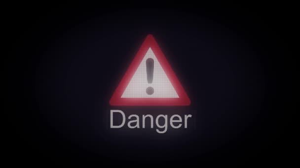 危险符号三角形的动画。警告危险。危险三角标志 — 图库视频影像