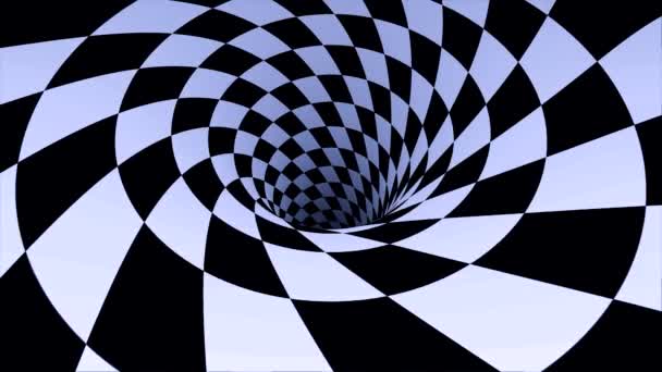 动画的黑白视觉错觉。黑白螺旋光学错觉插图, 抽象背景图形资产, Hypnotising 漩涡效应。无缝环形抽象运动 — 图库视频影像