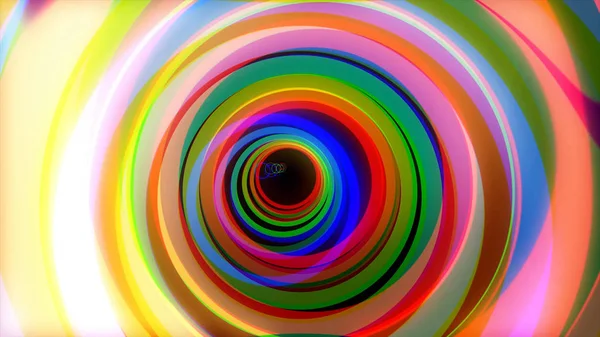 Colorful tunnel. Animation of flight through color circles. Marquee Glow Colorful Rings Psychedelic Tunnel Ride Motion Background Loop
