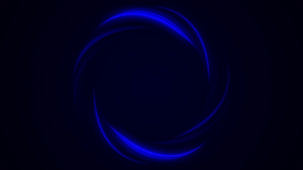 Abstrakte Rotation Engelsflügel Ring Hintergrund, Turbinentunnel Kreisloch, rundes Zahnrad, Glasfaser-Auge. Rotationskreise. nahtlose Schleife — Stockvideo