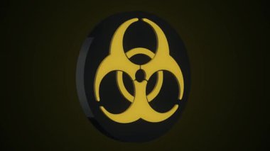Yuvarlak döndürme nükleer ve biyolojik tehlike işareti. Grunge biohazard sembolü. Nükleer reaktör sembolü. Grunge biyolojik tehlike işareti