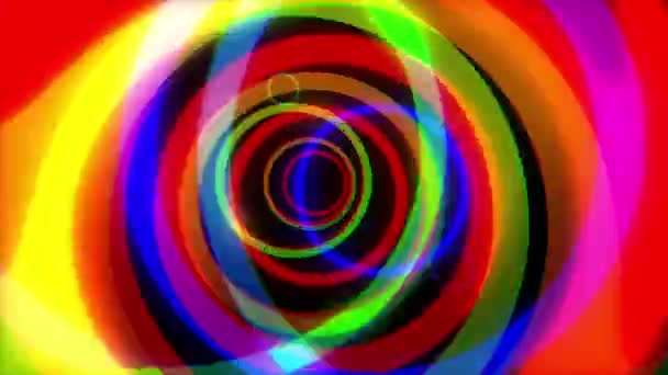 Roterende swirl van de regenboog. Naadloze loops. Psychedelische tunnel veelkleurige reis. Computer gegenereerde abstracte beweging achtergrond. Psychedelische hippie tunnel. Psychedelische hippie tunnel te gebruiken voor achtergronden — Stockvideo