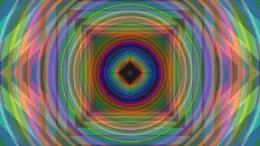 Gökkuşağı renkli yarım daire tasarımında zoom. Süs gökkuşağı ışık ışınları kaleydoskop etnik kabile psychedelic desen animasyon sorunsuz döngü yeni kalite retro vintage yerli renkli tatil