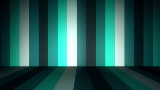 Abstract background with animation of moving colorful stripes on walls and floor. Animation of seamless loop. Abstract animation of colored floor and wall — Stock Video