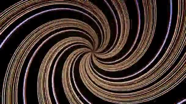 抽象螺旋旋转和扭线 计算机生成背景 渲染背景 旋转夜光螺旋线 — 图库视频影像
