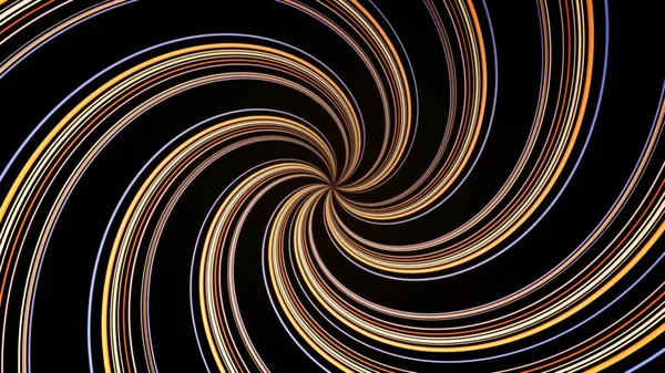 Lignes de rotation et torsion en spirale abstraites, arrière-plan généré par ordinateur, arrière-plan de rendu 3D. Lignes spirales lumineuses tournantes — Photo