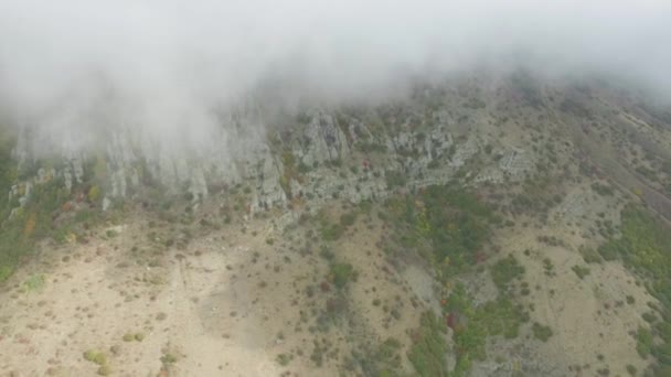 Vue large colorée sur la vallée vert profond sous un ciel nuageux. Fusillade. Vue du sommet de la montagne sous les nuages 