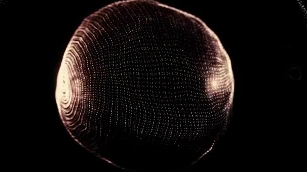 La sphère composée de Points. Abstrait Globe Grid. Illustration 3D. Sphère. Composition abstraite 3D. Style technologique futuriste — Video