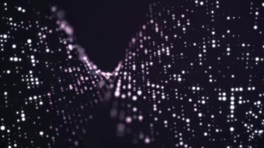 Bokeh parlayan ile arka plan parıldıyor. Pürüzsüz animasyon ilmekledi. Kabarcık kabarcıklar parçacıklar arka plan, firefly uçan gaz. Soyut parçacık nokta arka plan. Rasgele boyutlu nokta şekillerle