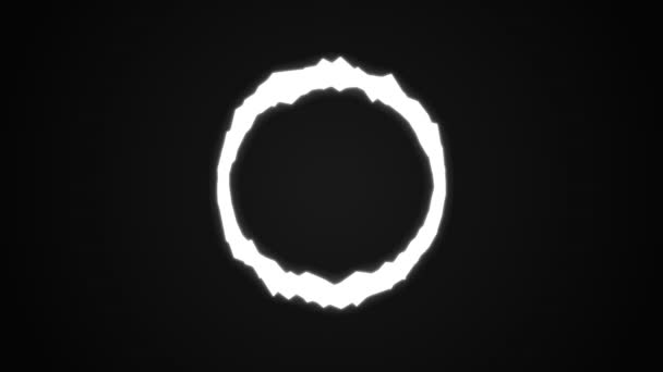 Círculo abstracto sobre fondo negro. Círculo como de la película The Ring sobre fondo negro. Círculos en blanco y negro movimiento gráfico — Vídeos de Stock