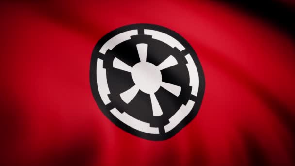 The animation of the flag of the Galactic Empire. The star Wars theme. Editorial only use — Stock Video