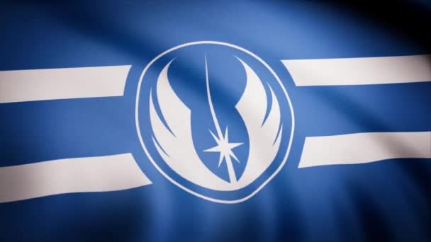 Animasi bendera Jedi Order Symbol. Tema Star Wars. Penyuntingan hanya menggunakan — Stok Video