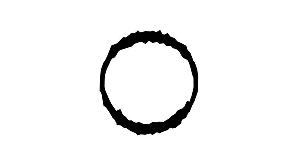 Círculo de agua formando bucle. Animación de un círculo negro sobre un fondo blanco —  Fotos de Stock