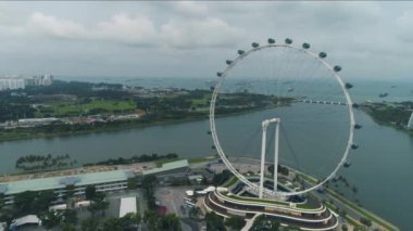 Dönme dolap Singapur, havadan görünümü. Vurdu. Singapur hava görünümünü Clarke quay gün Singapur Nehri