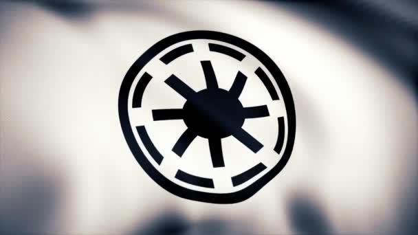 Bandera del logotipo de Star Wars Galactic Republic Symbol. Bandera del logotipo de Star Wars Galactic Republic Symbol. Uso editorial solamente — Vídeo de stock