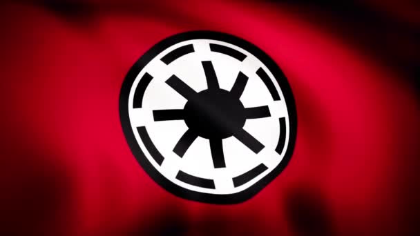 Star Wars Γαλαξιακή Δημοκρατία σύμβολο λογότυπο σημαία. Star Wars Γαλαξιακή Δημοκρατία σύμβολο λογότυπο σημαία. Συντακτική χρήση μόνο — Αρχείο Βίντεο