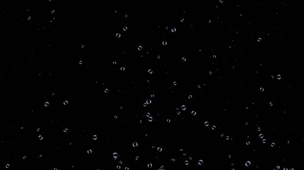 Burbujas subiendo sobre fondo negro. Animación de burbujas de jabón sobre fondo negro — Foto de Stock