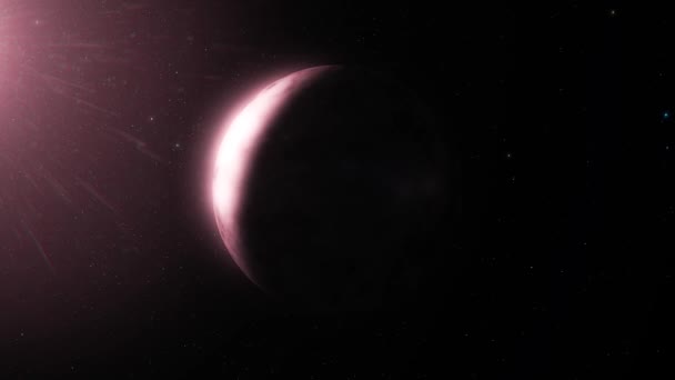 Deep Space Planets im Sonnensystem. Sterne am Himmel. unbewohnter Planet im Weltraum. Animation des Planeten — Stockvideo