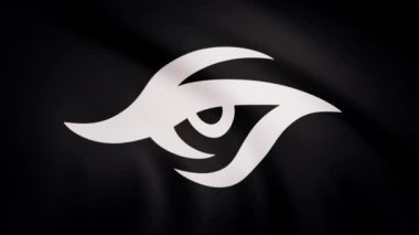 Animasyon dalgalanan bayrak sembolü profesyonel esports takım takım gizli. Dünya çapında cyber spor takımı. Yalnızca içerik kullanımı