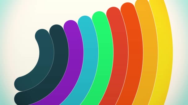 Vířící barevné čáry v kruhu na bílém pozadí. Rainbow a pastelově barevné koncepce. Abstrakce duhové linky
