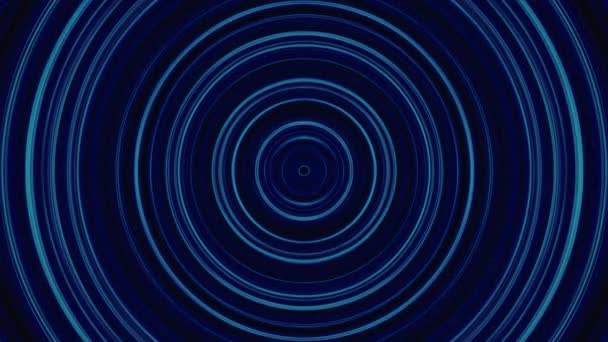 Futuristico sfondo cerchio, tunnel fatto di punti colorati e luce. Geometric Abstract Shape Loop con Alpha Channel. Luce geometrica. Bella animazione di sfarfallio volante multicolore — Video Stock