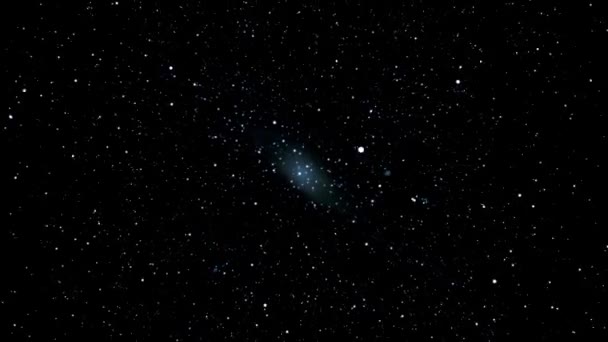 Volando a través de campos estelares en el espacio profundo. Puntos parpadeantes mágicos o líneas voladoras brillantes. Animación de bucle sin costura. Volando a través de la nebulosa en algún lugar profundo en el espacio — Vídeo de stock