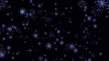 Yükselen kar taneleri, mat, geniş açı, loopable. Alfa Siyah zemin üzerine kar yükselen pul yakın çekim